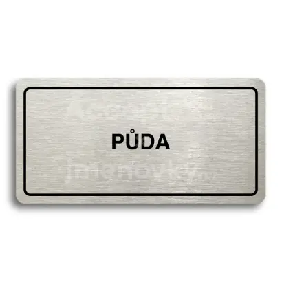 Piktogram "PŮDA" - stříbrná tabulka - černý tisk