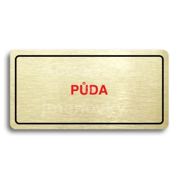 Piktogram "PŮDA" - zlatá tabulka - barevný tisk