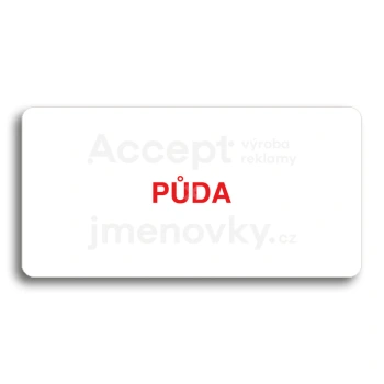 Piktogram "PŮDA" - bílá tabulka - barevný tisk bez rámečku