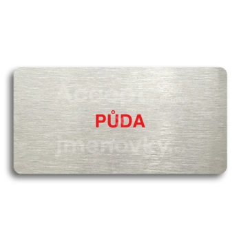 Piktogram "PŮDA" - stříbrná tabulka - barevný tisk bez rámečku