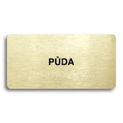 Piktogram "PŮDA" - zlatá tabulka - černý tisk bez rámečku