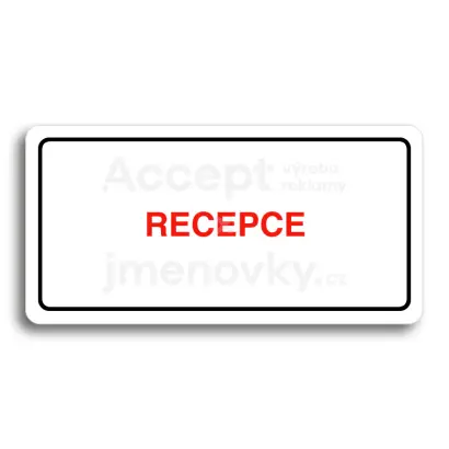 Piktogram "RECEPCE" - bílá tabulka - barevný tisk