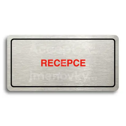 Piktogram "RECEPCE" - stříbrná tabulka - barevný tisk