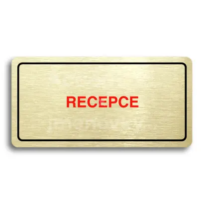 Piktogram "RECEPCE" - zlatá tabulka - barevný tisk