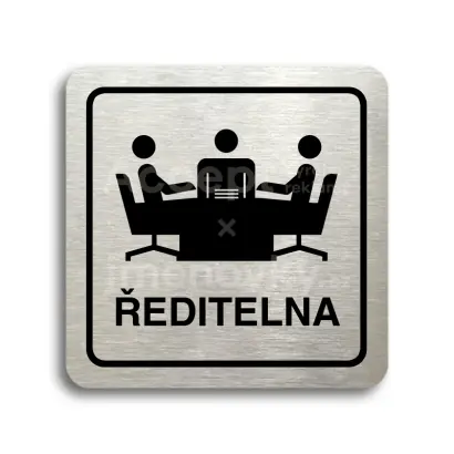 Piktogram "ředitelna" - stříbrná tabulka - černý tisk