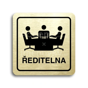 Piktogram "ředitelna" - zlatá tabulka - černý tisk