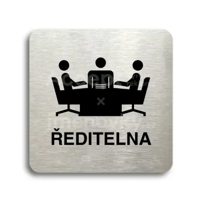 Piktogram "ředitelna" - stříbrná tabulka - černý tisk bez rámečku