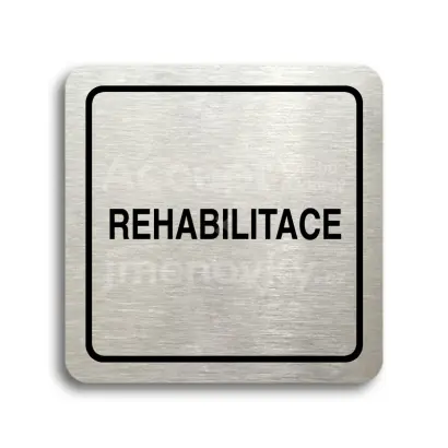 Piktogram "rehabilitace" - stříbrná tabulka - černý tisk