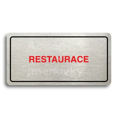 Piktogram "RESTAURACE" - stříbrná tabulka - barevný tisk