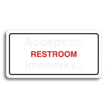 Piktogram "RESTROOM II" - bílá tabulka - barevný tisk