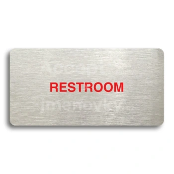 Piktogram "RESTROOM II" - stříbrná tabulka - barevný tisk bez rámečku