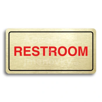 Piktogram "RESTROOM" - zlatá tabulka - barevný tisk