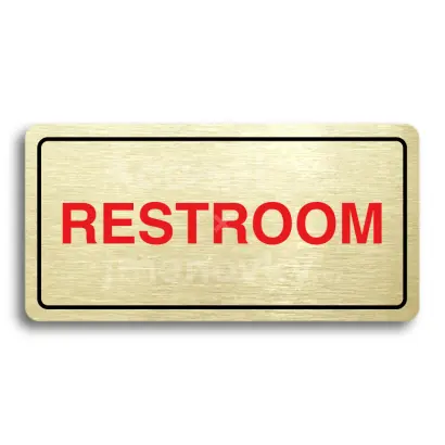 Piktogram "RESTROOM" - zlatá tabulka - barevný tisk