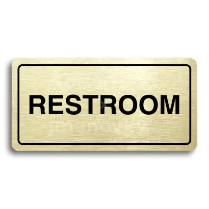 Piktogram "RESTROOM" - zlatá tabulka - černý tisk