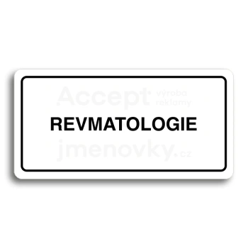 Piktogram "REVMATOLOGIE" - bílá tabulka - černý tisk