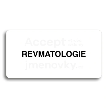Piktogram "REVMATOLOGIE" - bílá tabulka - černý tisk bez rámečku