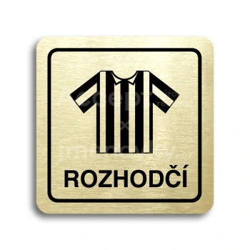 Piktogram "rozhodčí II" - zlatá tabulka - černý tisk
