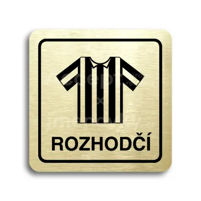 Piktogram "rozhodčí II" - zlatá tabulka - černý tisk
