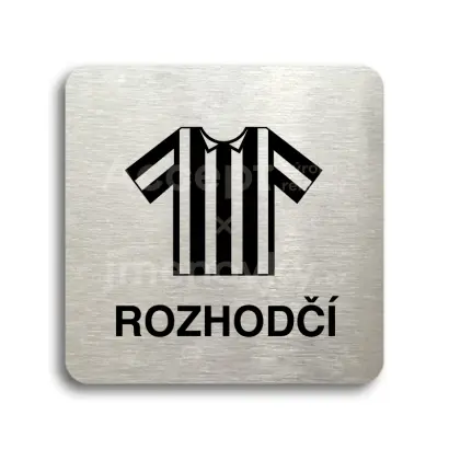 Piktogram "rozhodčí II" - stříbrná tabulka - černý tisk bez rámečku