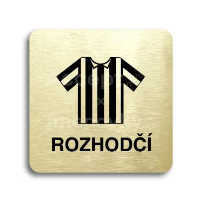 Piktogram "rozhodčí II" - zlatá tabulka - černý tisk bez rámečku