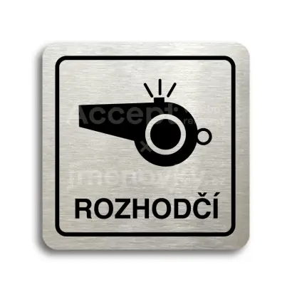Piktogram "rozhodčí III" - stříbrná tabulka - černý tisk