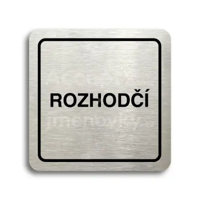 Piktogram "rozhodčí" - stříbrná tabulka - černý tisk