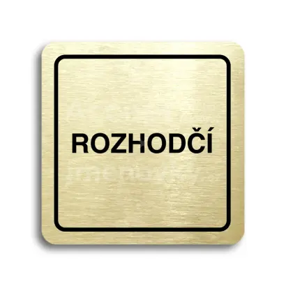 Piktogram "rozhodčí" - zlatá tabulka - černý tisk