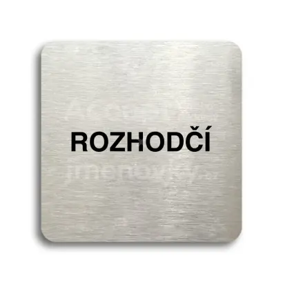 Piktogram "rozhodčí" - stříbrná tabulka - černý tisk bez rámečku