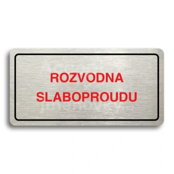 Piktogram "ROZVODNA SLABOPROUDU" - stříbrná tabulka - barevný tisk
