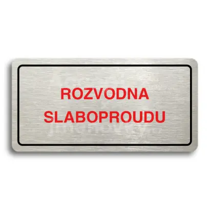 Piktogram "ROZVODNA SLABOPROUDU" - stříbrná tabulka - barevný tisk