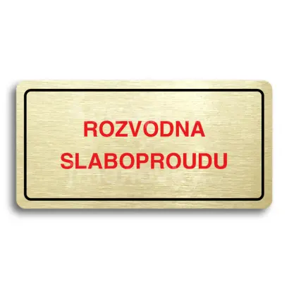 Piktogram "ROZVODNA SLABOPROUDU" - zlatá tabulka - barevný tisk