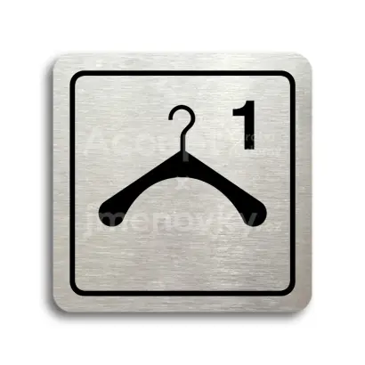 Piktogram "šatna 1 III - stříbrná tabulka - černý tisk