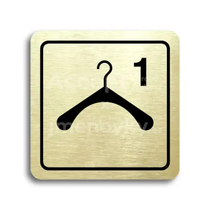Piktogram "šatna 1 III" - zlatá tabulka - černý tisk