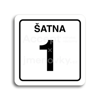 Piktogram "šatna 1" - bílá tabulka - černý tisk