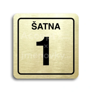 Piktogram "šatna 1" - zlatá tabulka - černý tisk