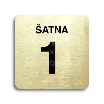 Piktogram "šatna 1" - zlatá tabulka - černý tisk bez rámečku