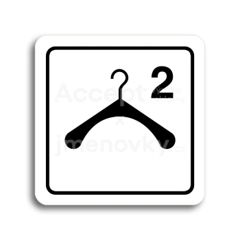 Piktogram "šatna 2 III" - bílá tabulka - černý tisk
