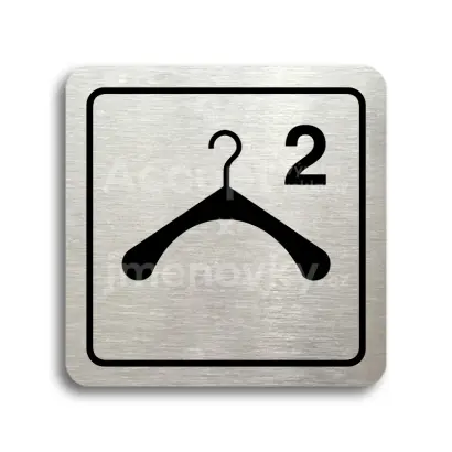 Piktogram "šatna 2 III - stříbrná tabulka - černý tisk