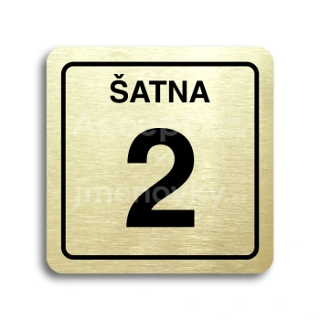 Piktogram "šatna 2" - zlatá tabulka - černý tisk