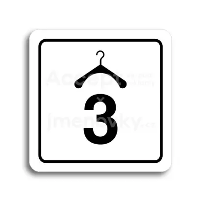 Piktogram "šatna 3 II" - bílá tabulka - černý tisk
