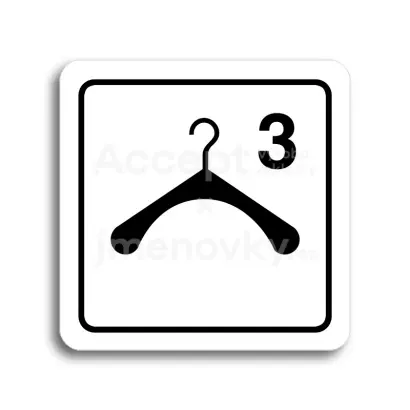 Piktogram "šatna 3 III" - bílá tabulka - černý tisk