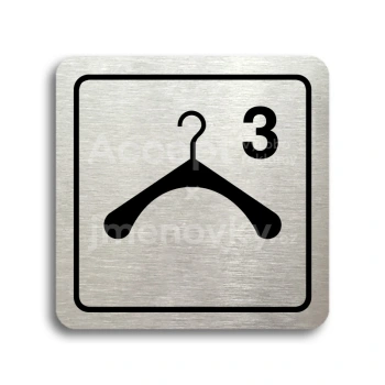 Piktogram "šatna 3 III - stříbrná tabulka - černý tisk