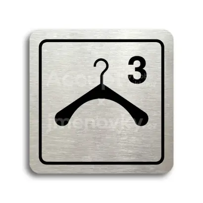 Piktogram "šatna 3 III - stříbrná tabulka - černý tisk