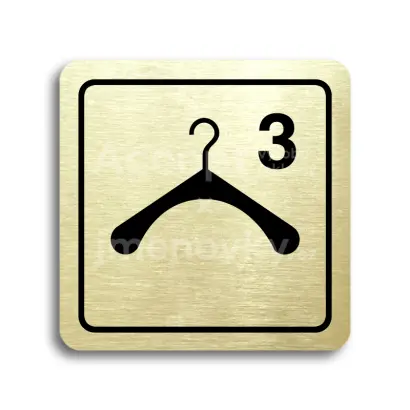 Piktogram "šatna 3 III" - zlatá tabulka - černý tisk