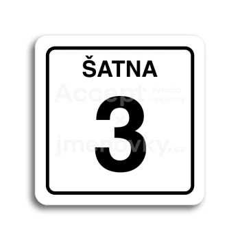 Piktogram "šatna 3" - bílá tabulka - černý tisk