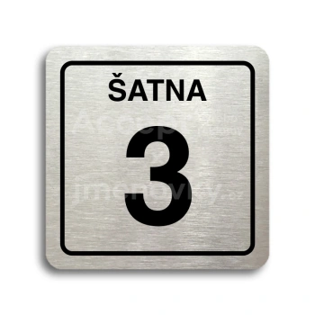Piktogram "šatna 3" - stříbrná tabulka - černý tisk