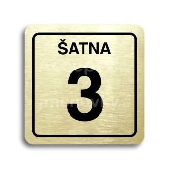 Piktogram "šatna 3" - zlatá tabulka - černý tisk