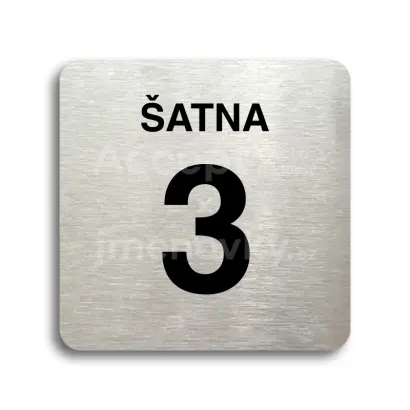 Piktogram "šatna 3" - stříbrná tabulka - černý tisk bez rámečku