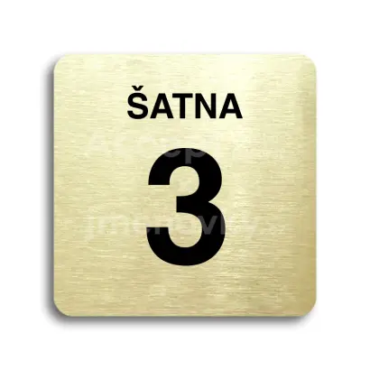 Piktogram "šatna 3" - zlatá tabulka - černý tisk bez rámečku