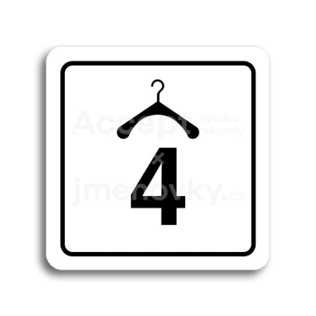 Piktogram "šatna 4 II" - bílá tabulka - černý tisk